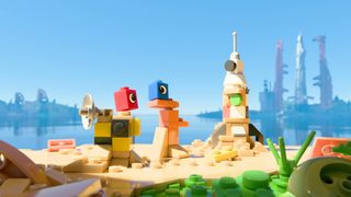 Lego Voyagers keyart showing the two playable Lego brick characters