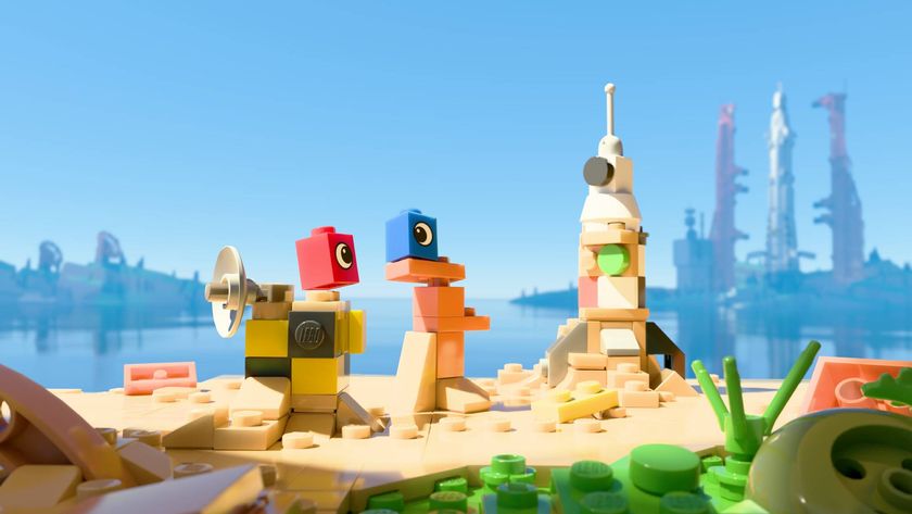 Lego Voyagers keyart showing the two playable Lego brick characters