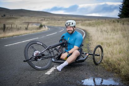 Jake Woods in his handbike