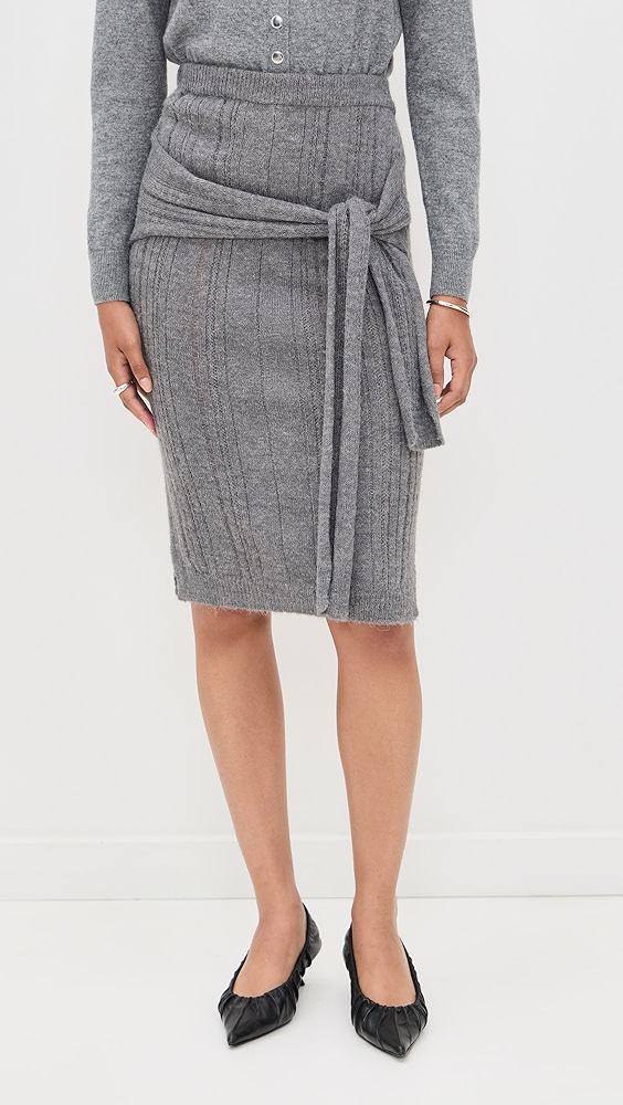Simonett Stripe Wrap Knit Skirt