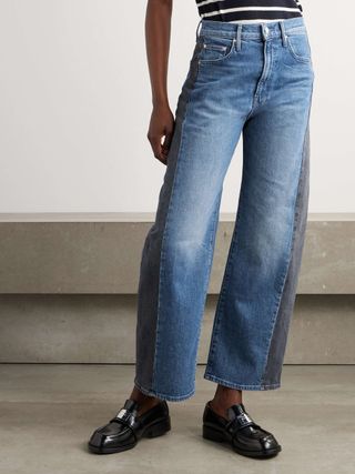 The Half Pipe Flood Two-Tone High-Rise Barrel-Leg Jeans