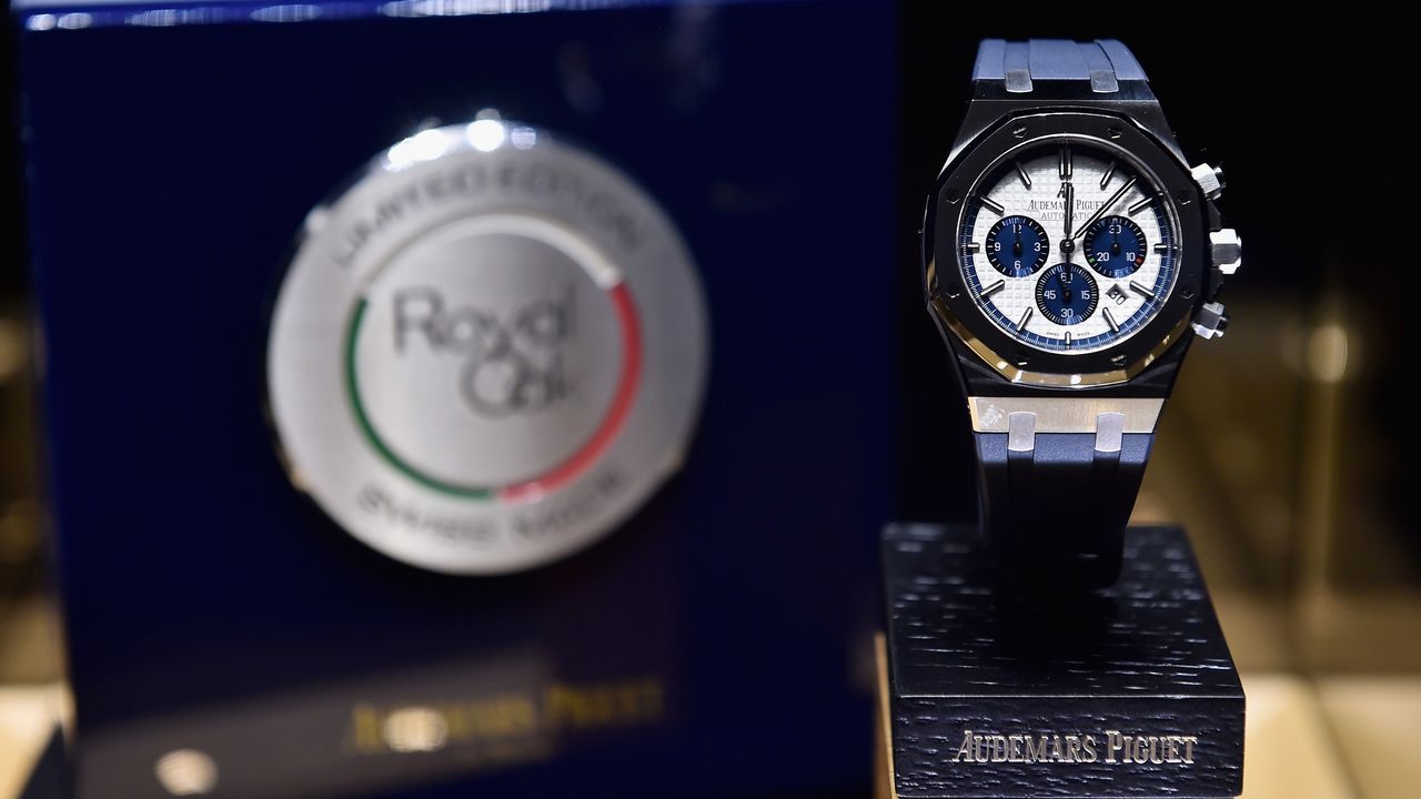 The Audemars Piguet Royal Oak on display