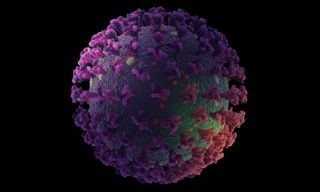 3D illustration of a coronavirus.