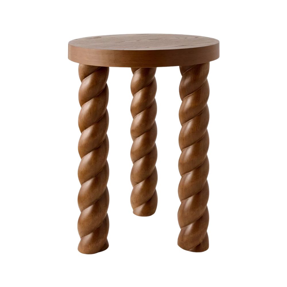 Braided Accent Table Walnut