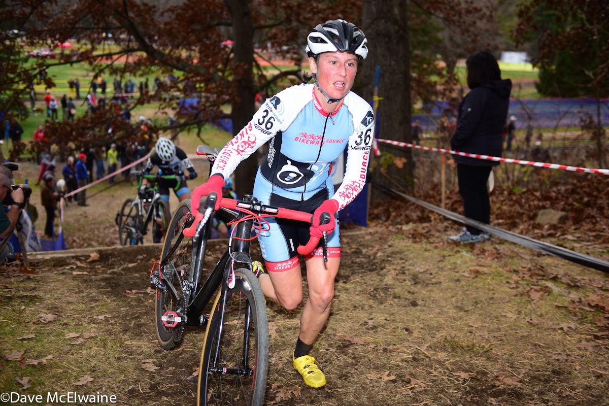 Rebecca Wellons (Bikeway Source) at the top of one of the run-ups.