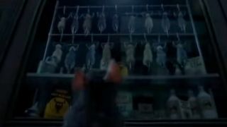 Remy looking at dead rats in Ratatouille.