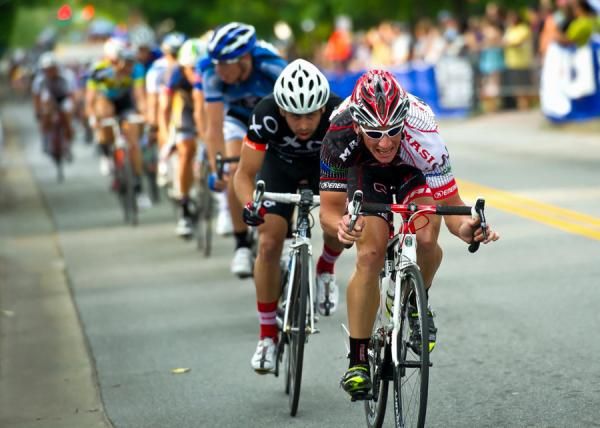 A Kenda/5-Hour Energy Pro Cycling p/b Geargrinder rider on the attack.