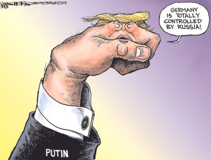 Political Cartoon U.S. Trump Putin Germany NATO summit