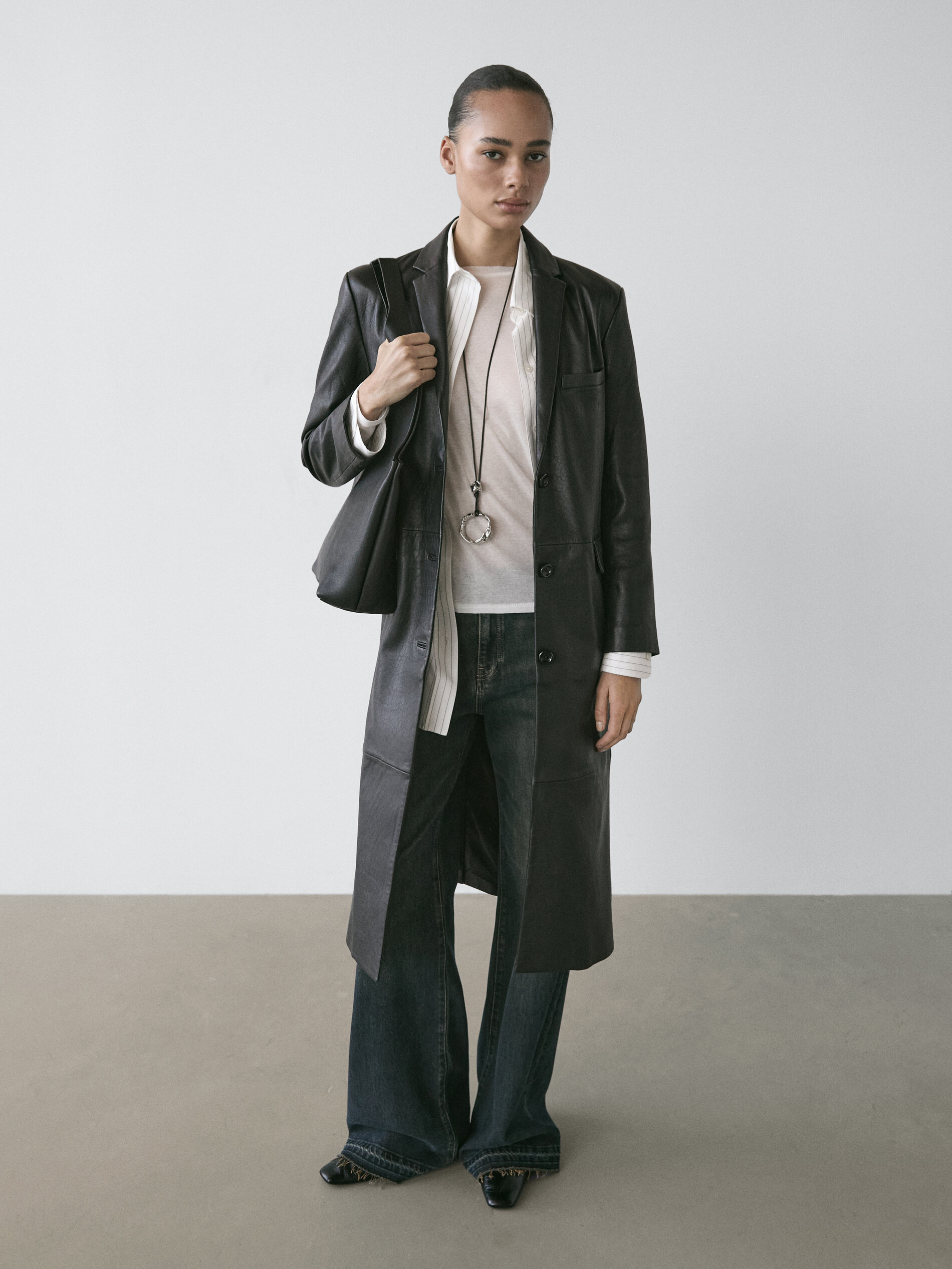 Long Nappa Leather Coat