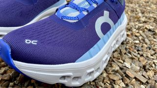 A photo of the upper on the On Cloudmonster running shoe