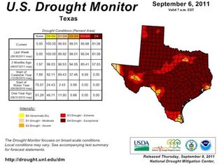 Nearly the entire state of Texas has been in a drought.