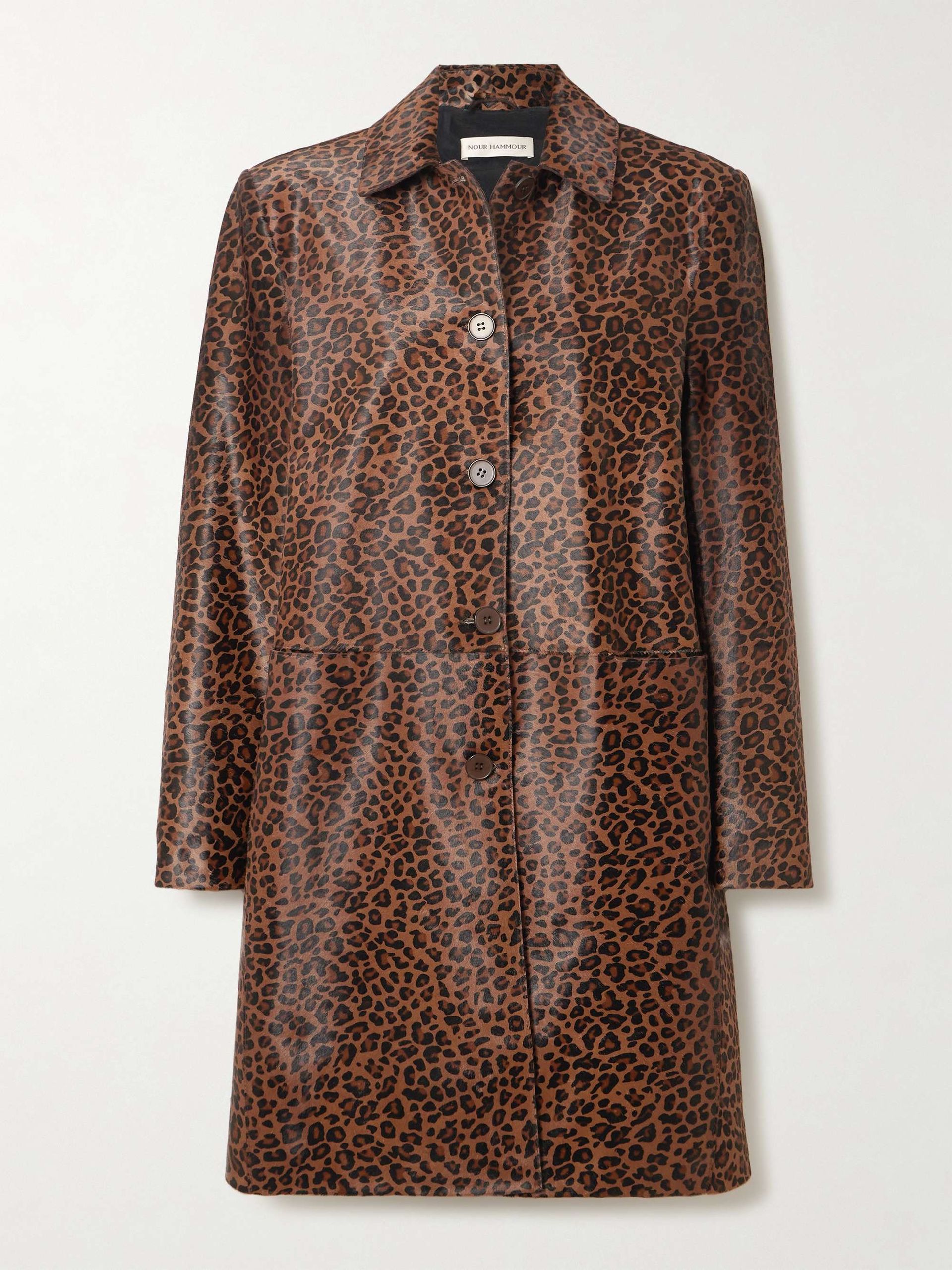 Leopard-Print Calf Hair Coat