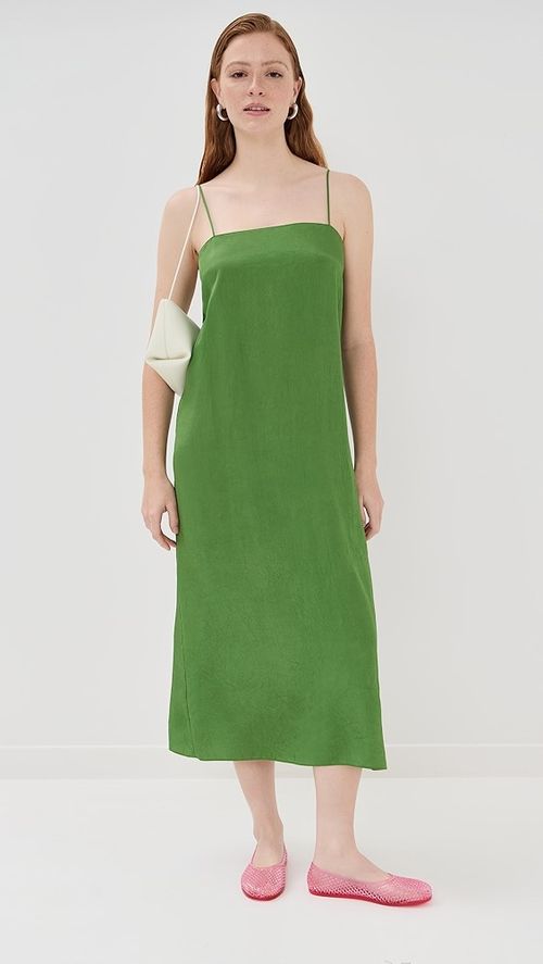 Summer Acetate Crinkle Slip Dress