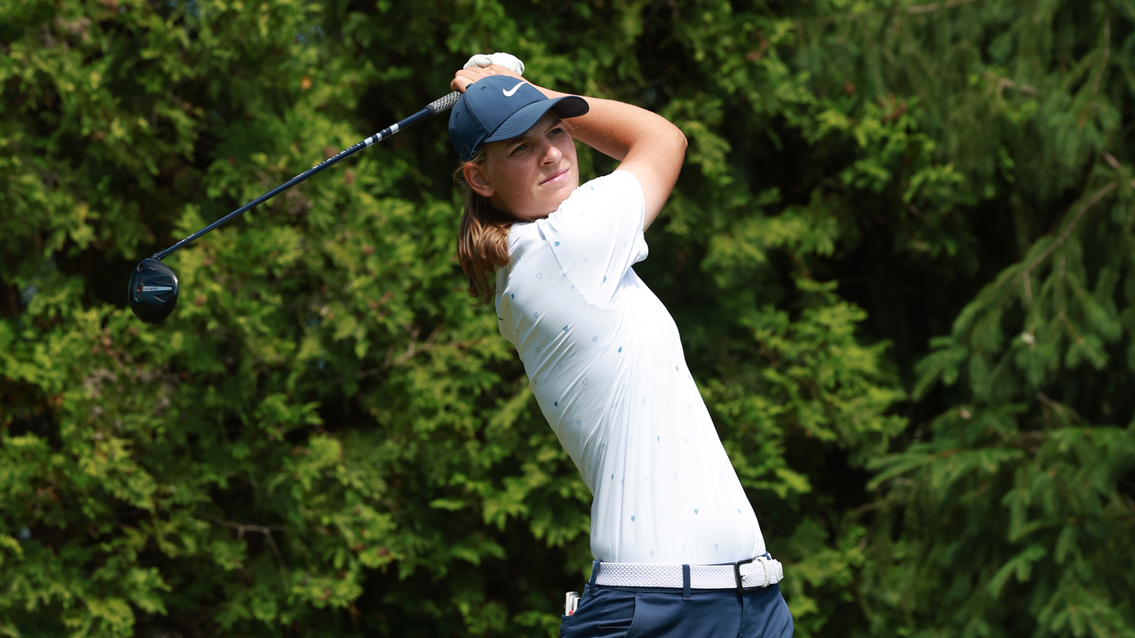 Helen Briem hits a shot off the tee