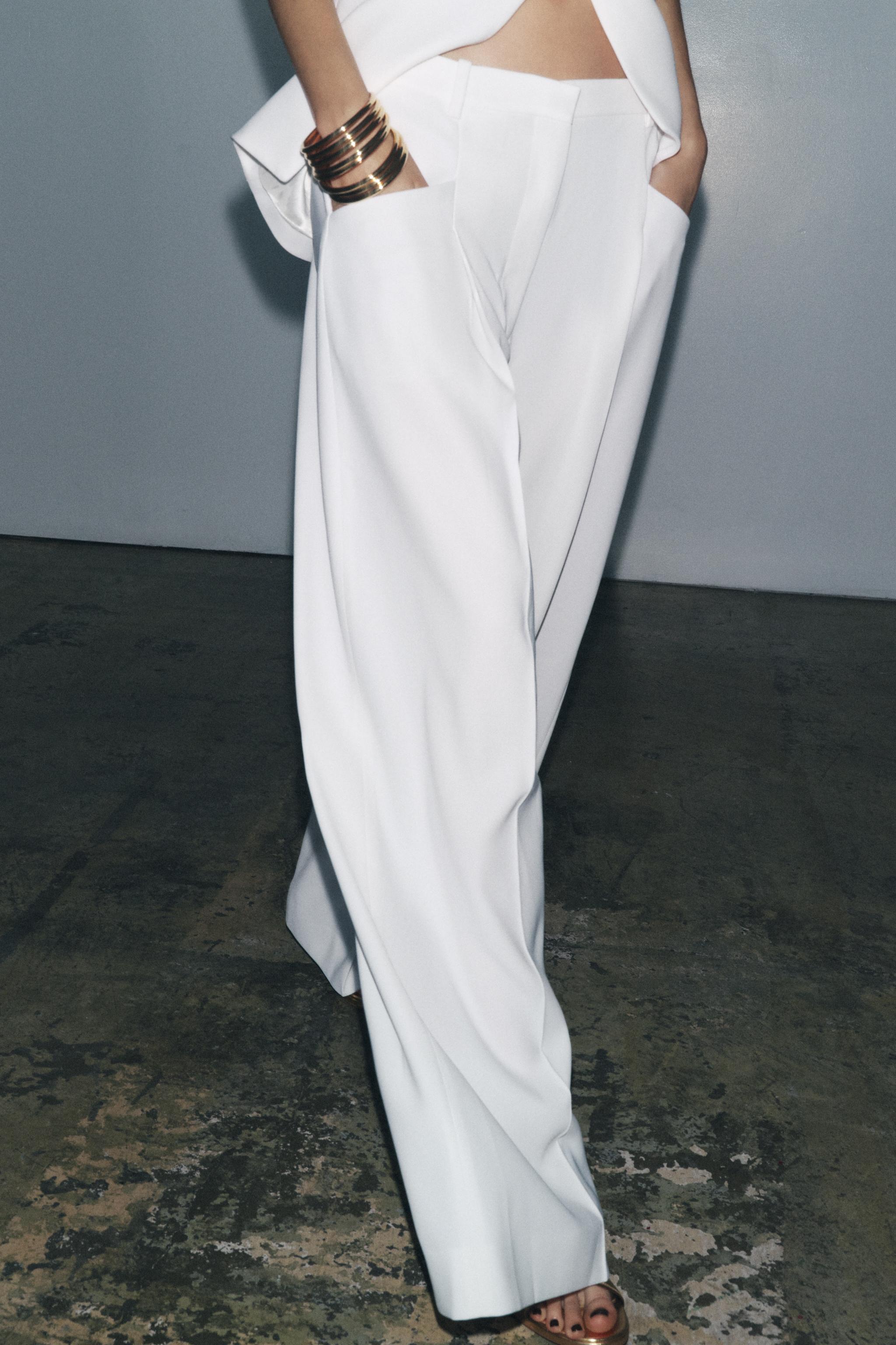 Zw Collection Wide Leg Pleated Pants