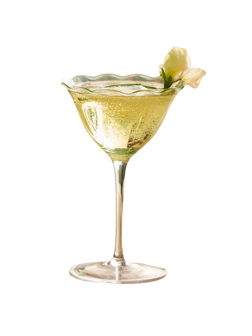 Ruffled Green Glass Coupe