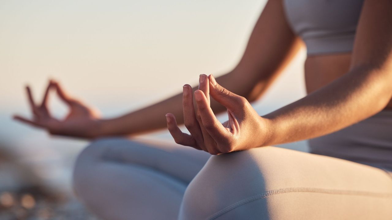 A woman doing yoga