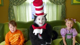 The Cat in the Hat on a couch