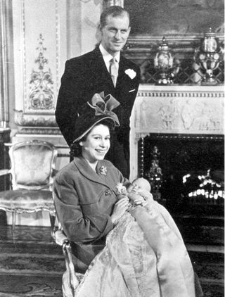 The Queen, Prince Phillip and Prince Charles as a baby