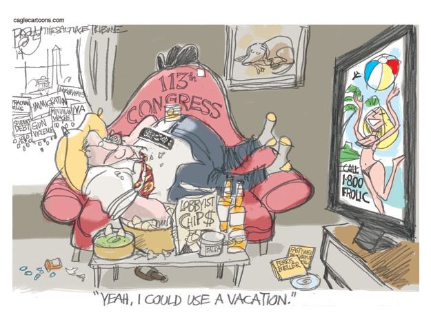 Political cartoon Congress summer recess