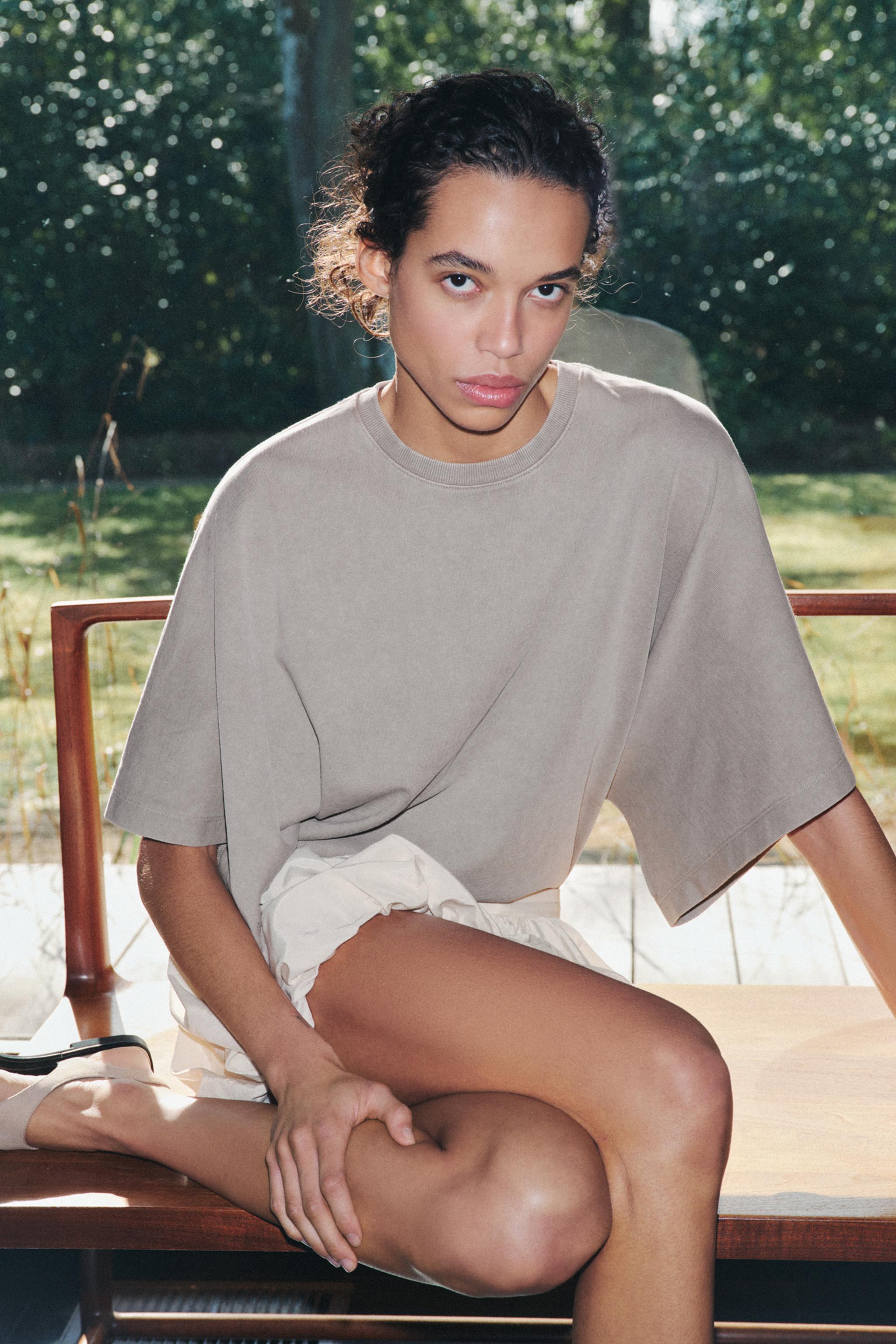 Washed Cape Sleeve T-Shirt