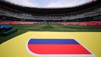 Colombian flag ahead of the game between Uzbekistan and Colombia at 2026 World Cup