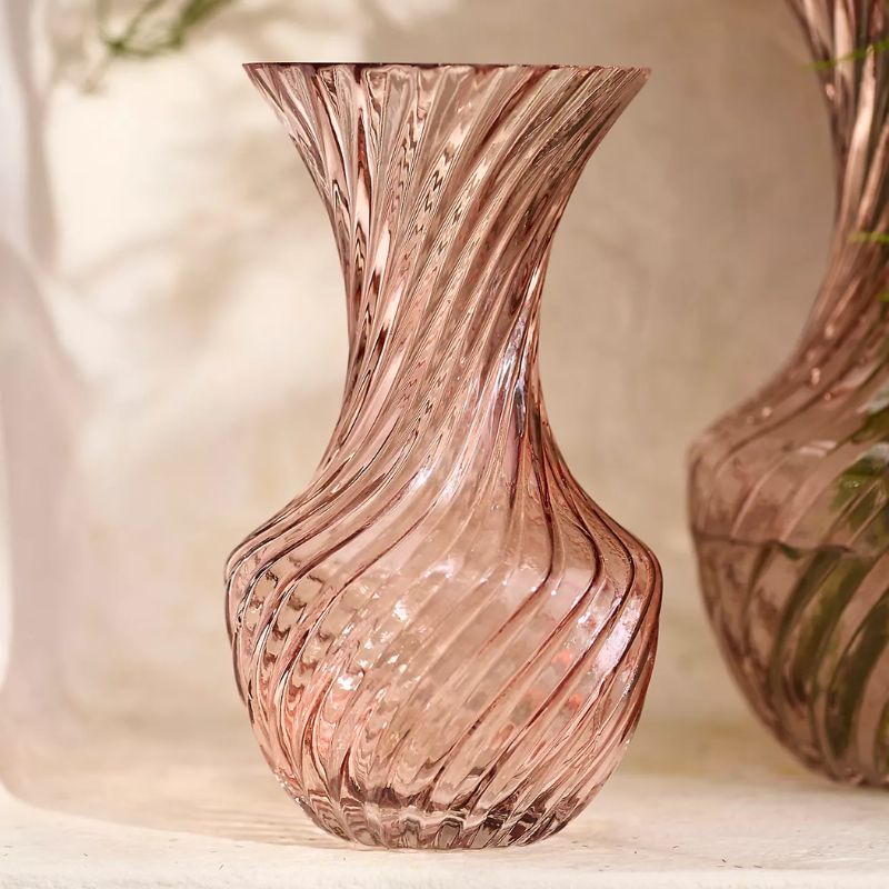 mauve glass vase