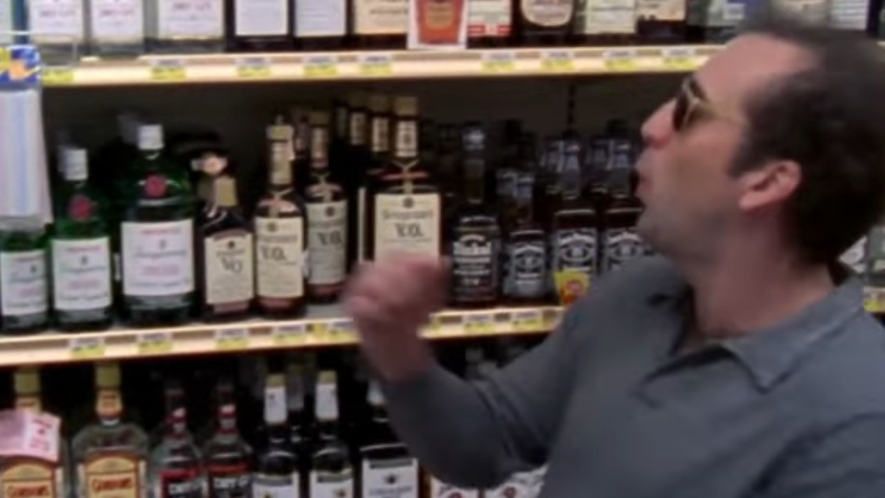 Nicolas Cage dancing down the liquor aisle in Leaving Las Vegas