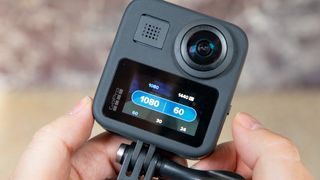 The original GoPro Max in the hand