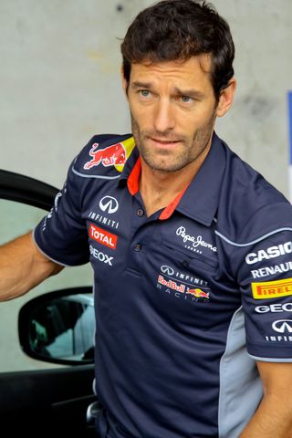 Mark Webber in uniform at the Grand Prix