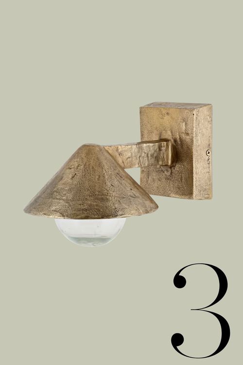 Rhya Outdoor Wall Lamp in Antique Brass