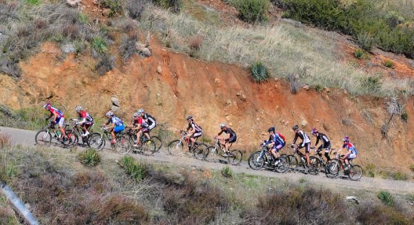 The main contenders are content to ride tempo up the road climb