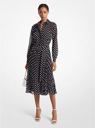 Michael Kors, Hemdkleid mit Georgette-Print