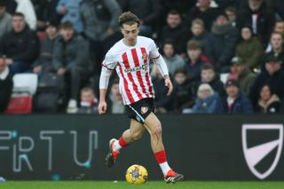 Sunderland's Jack Clarke during the Sky Bet Championship match between Sunderland and Plymouth Argyle at the Stadium Of Light, Sunderland on Saturday 10th February 2024. (Photoby Michael Driver/MI News/NurPhoto via Getty Images)