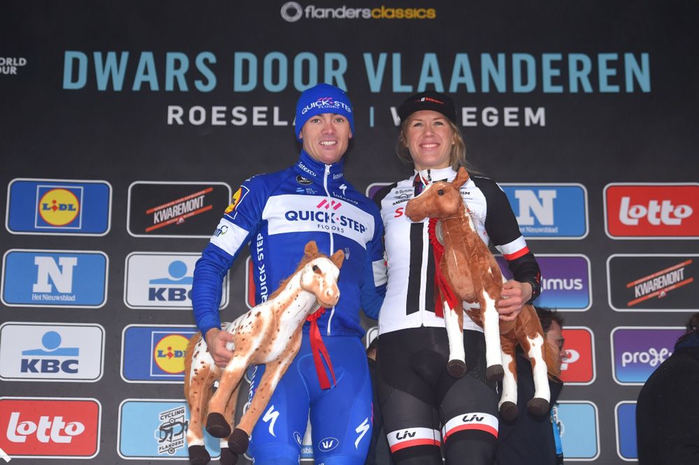 2018 Dwars door Vlaanderen winners: Yves Lampaert and Ellen van Dijk