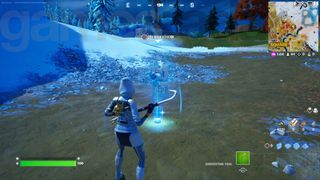 One of the holograms that triggers Fortnite Rift Gates