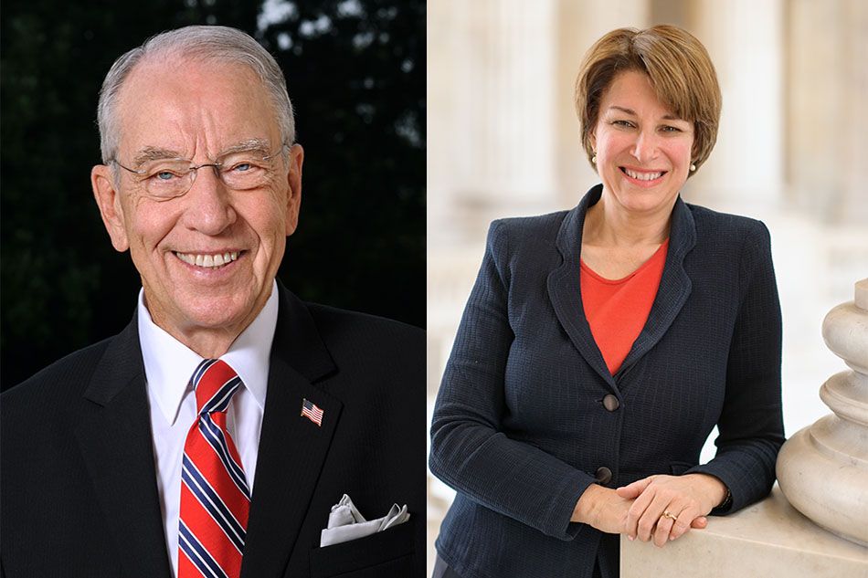 Sens. Chuck Grassley (R-Iowa) and Amy Klobuchar (D-Minn.)