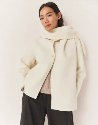 Double Faced Wool Short Scarf Coat | Coats & Jackets | the White Company