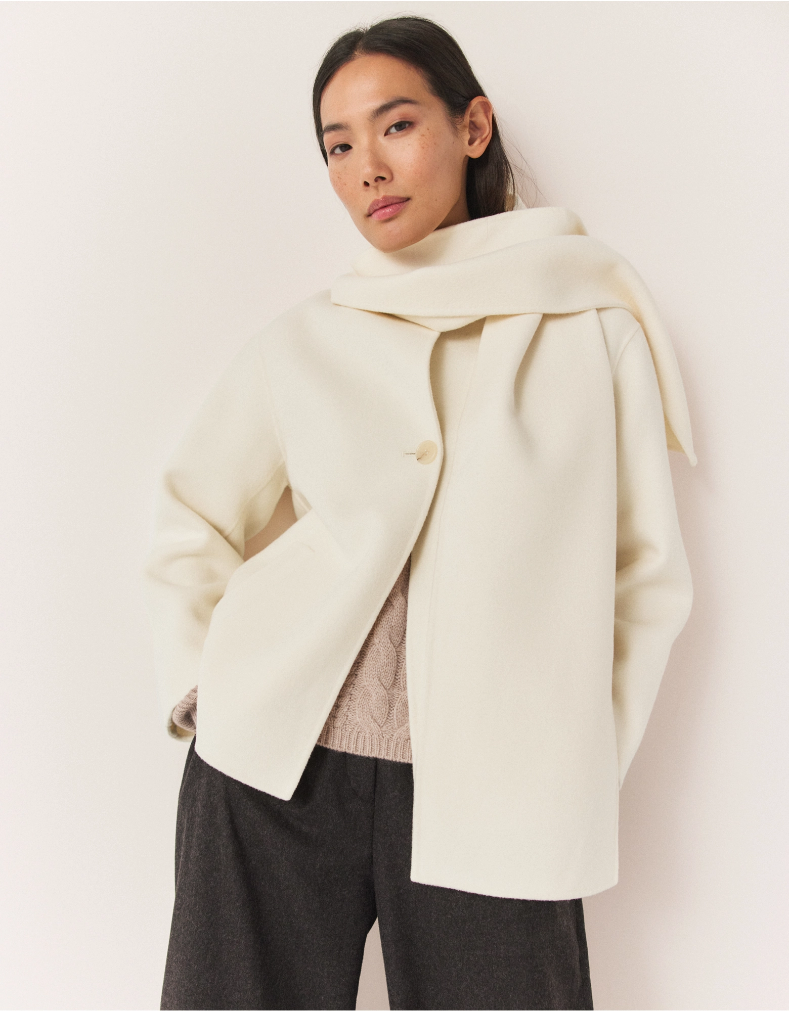 Double Faced Wool Short Scarf Coat | Coats & Jackets | the  White Company