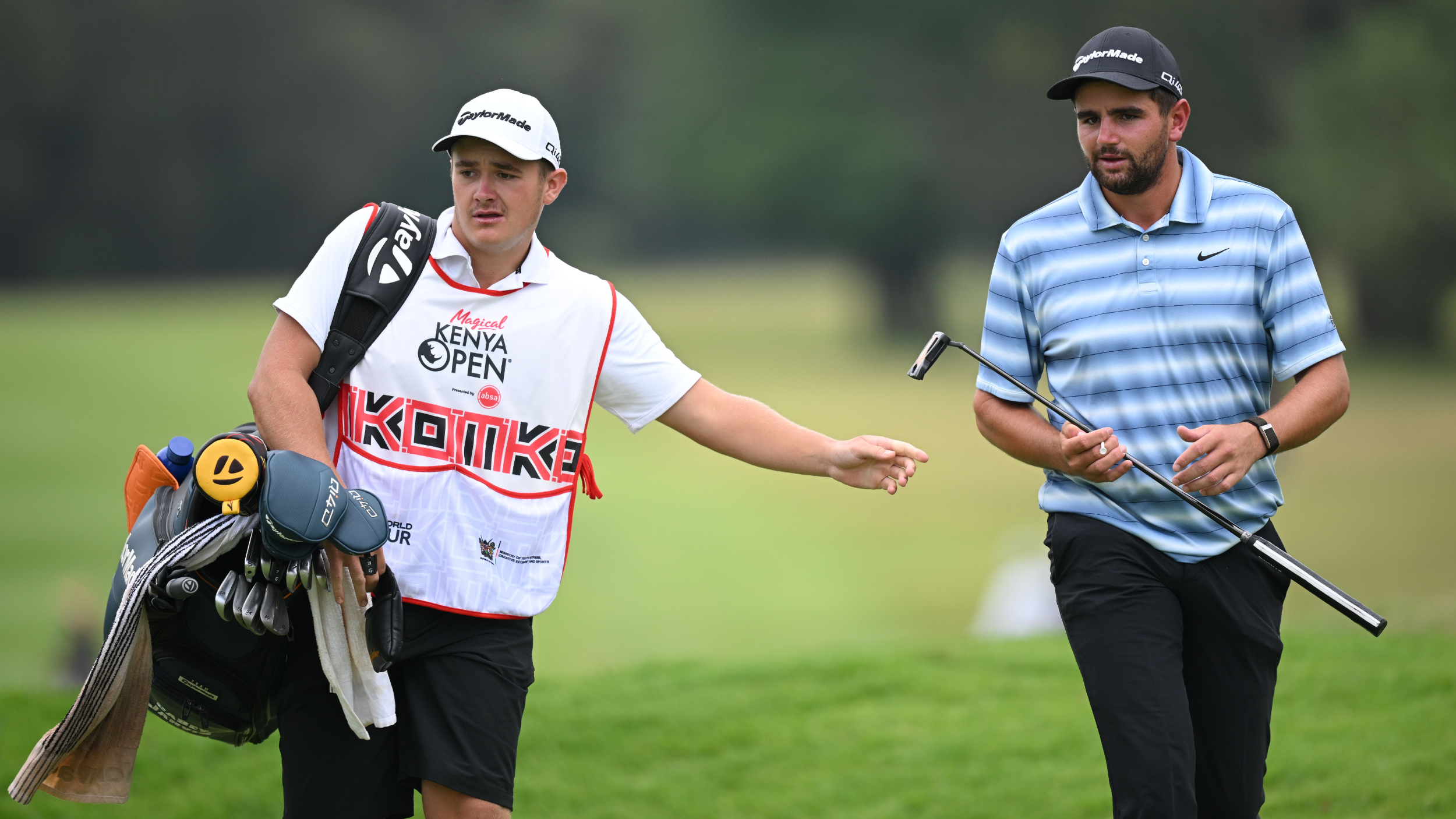 Casey Jarvis and his caddie during the Magical Kenya Open