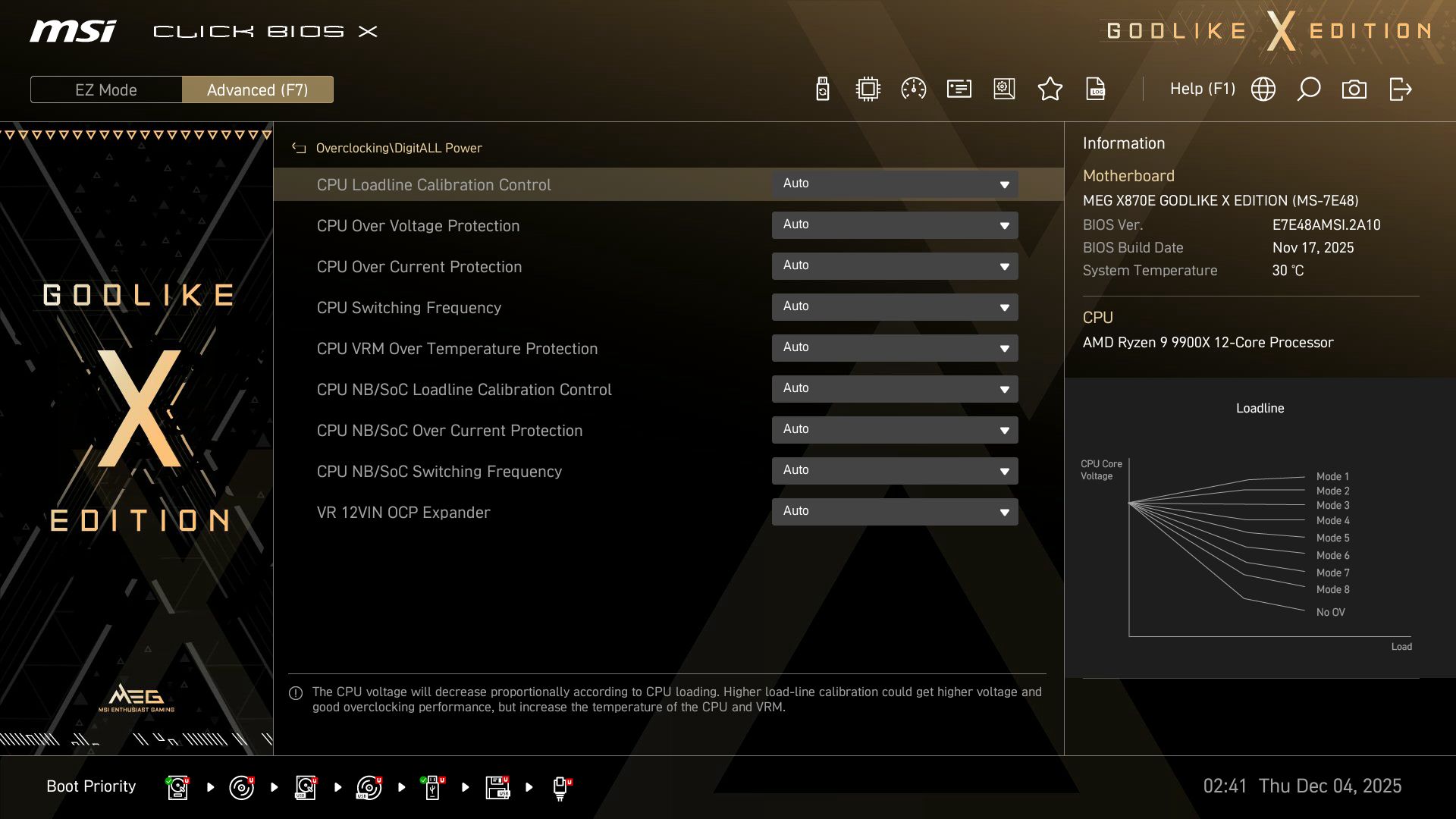 MSI X870E Godlike X - BIOS