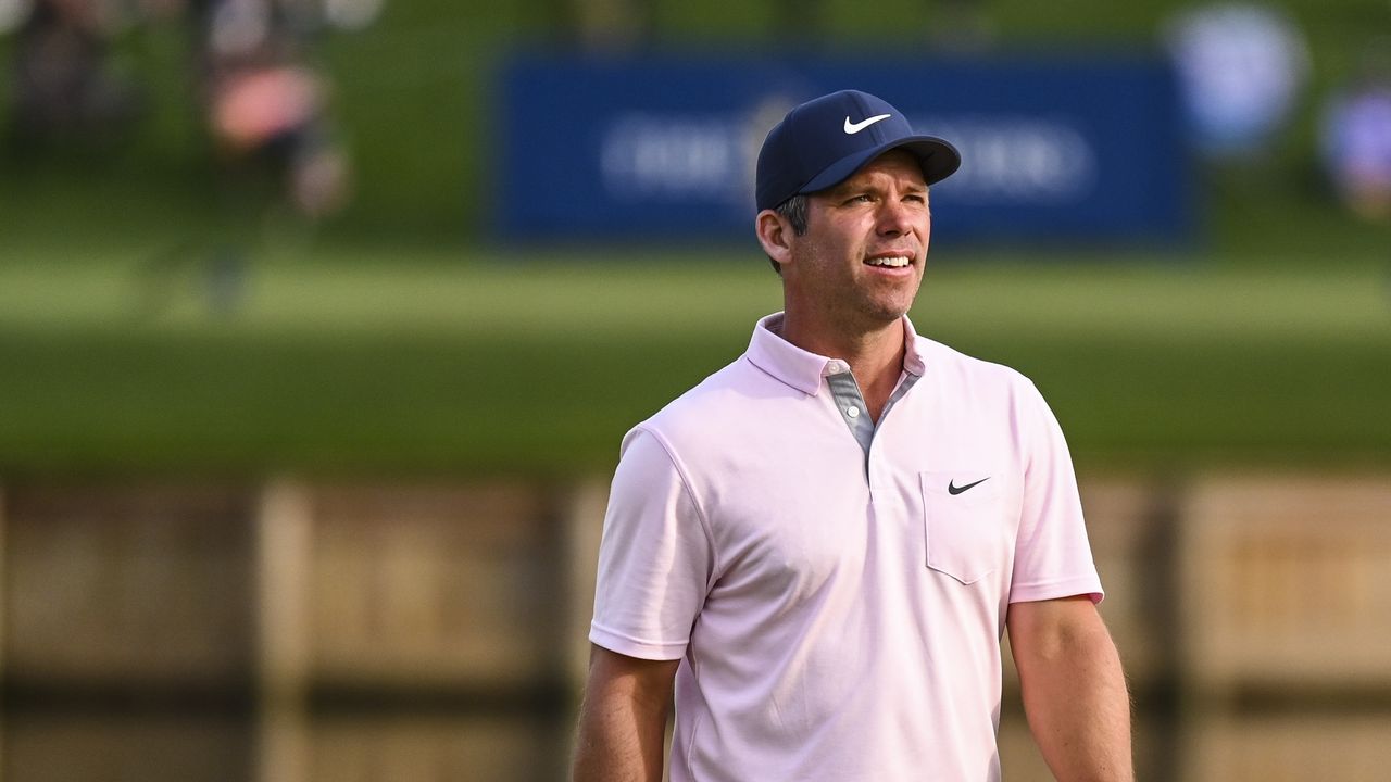 Paul Casey walking in the fairway