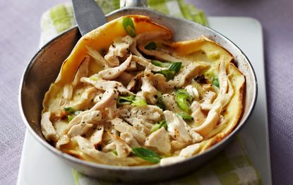 Chicken and spring onion pancake