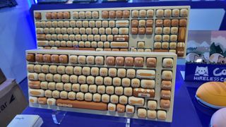 The Monsgeek Bun Wonderland gaming keyboard on show at CES 2025.