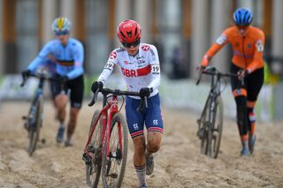 OOSTENDE BELGIUM JANUARY 31 Anna Kay of United Kingdom Sand during the 72nd UCI CycloCross World Championships Oostende 2021 Women U23 UCICX CXWorldCup Ostend2021 CX on January 31 2021 in Oostende Belgium Photo by Luc ClaessenGetty Images