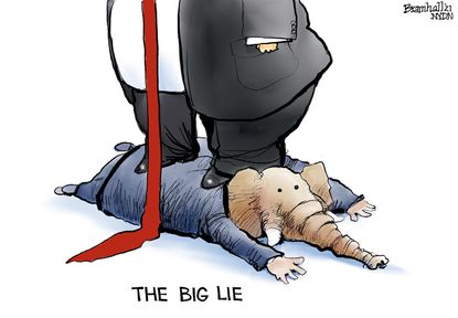 Political Cartoon U.S. trump gop big lie