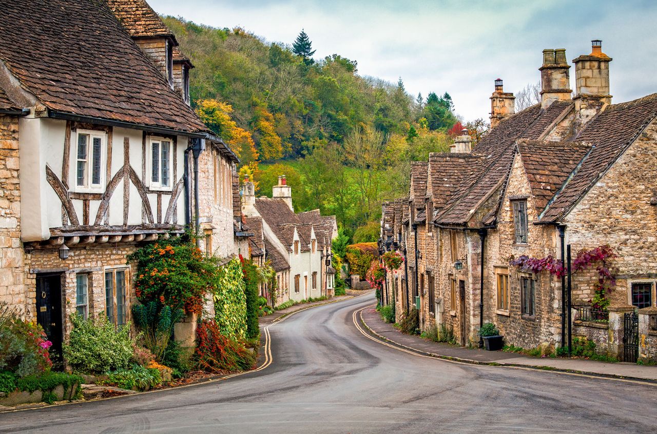 Castle Combe, Wiltshire — the sort of English village so beloved of novelists.