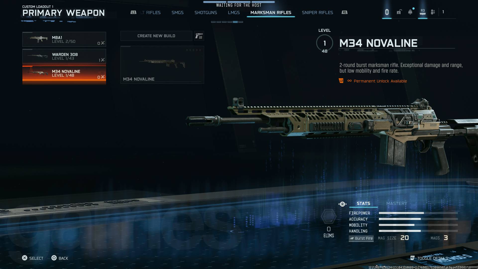 Call of Duty Black Ops 7 m34 novaline marksman rifle loadout menu