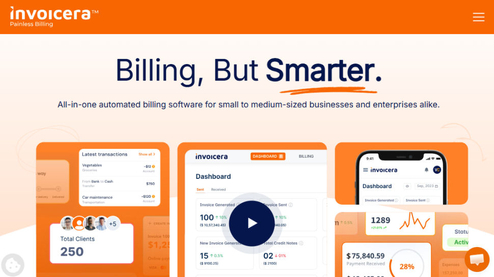 Invoicera website screenshot (February 2026)