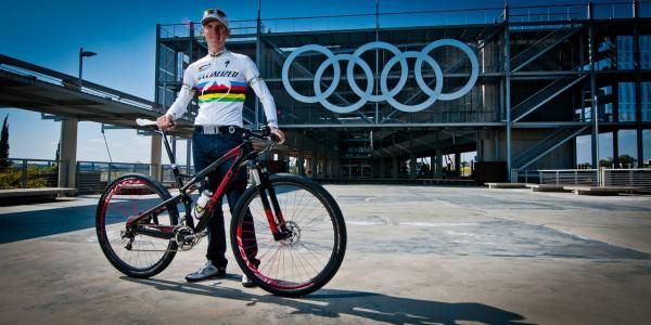 Jaroslav Kulhavy in front of the building of the Cyprus National Olympic Committee